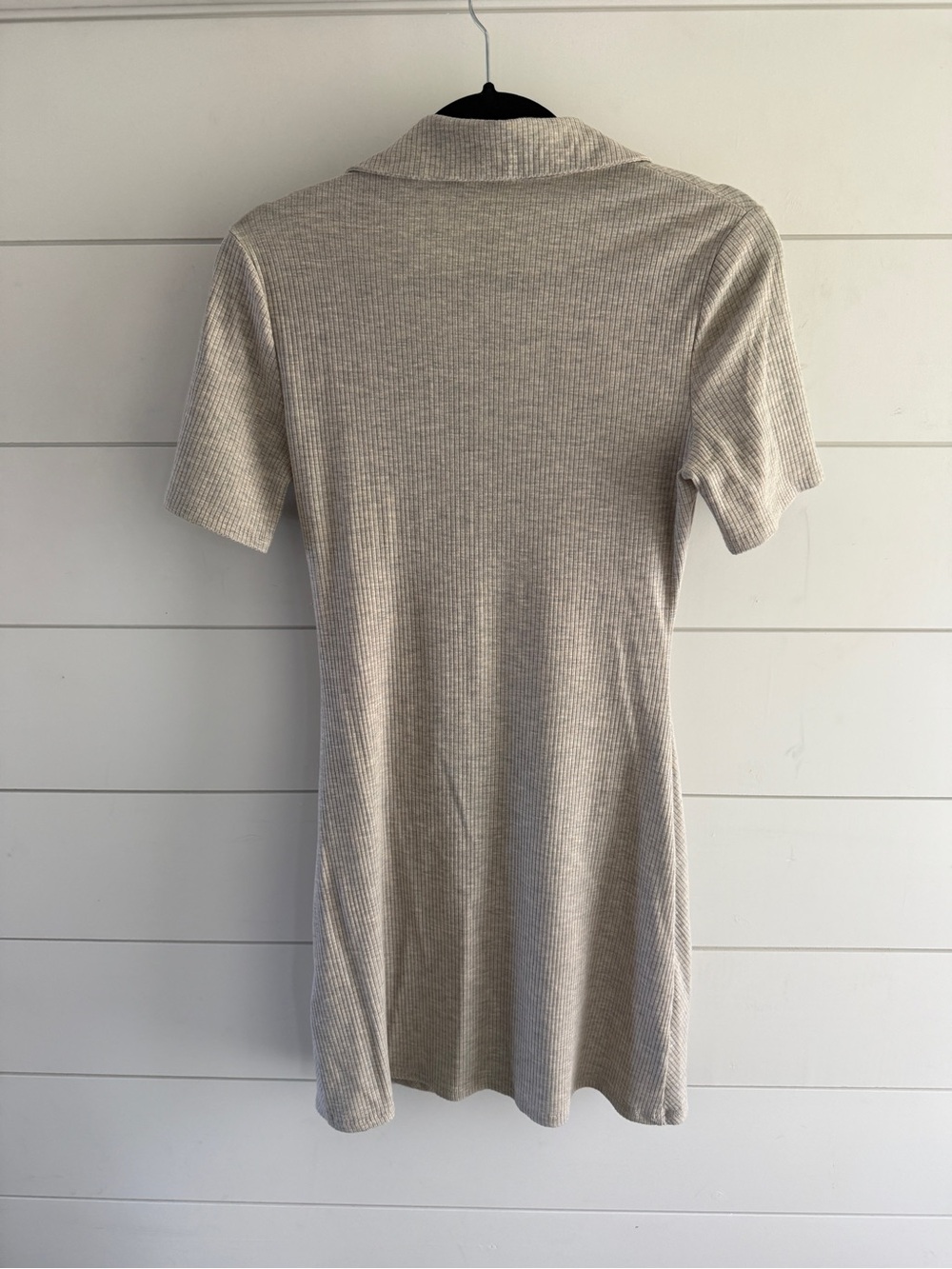 Reformation Beige Button-Front Ruched Polo Dress - Picture 2 of 6